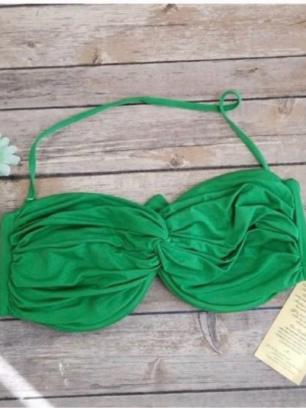 Nicolita Green Bandeau Bikini Top